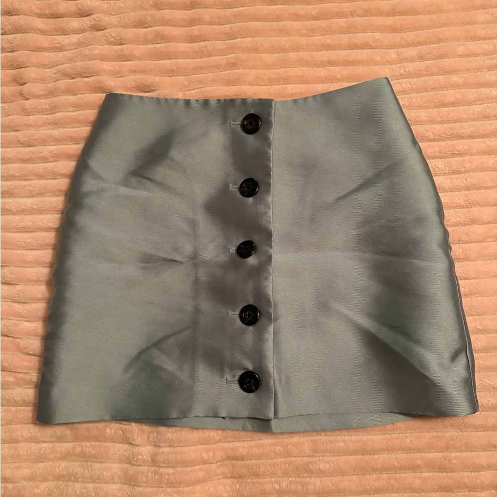 OU Light Blue Button-Up Skirt